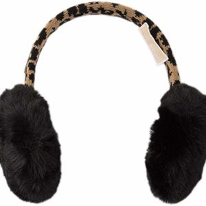 Michael Kors Leopard Knit & Faux Fur Earmuffs Women's One Size
